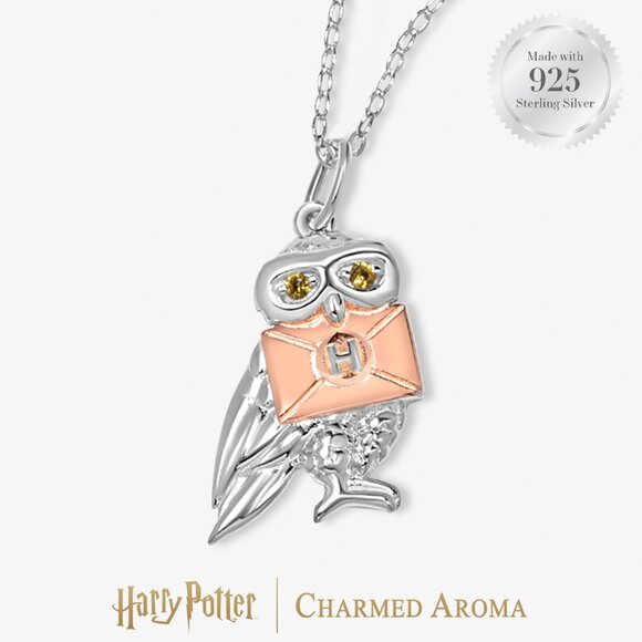 Official Harry Potter Hedwig Owl Necklace - 925 Sterling Silver Charmed Aroma - Picture 1 of 2